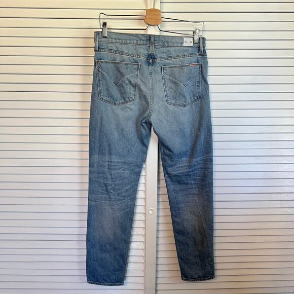 HUDSON Women's Jeans Size 26 Riley Crop Relaxed Straight Jeans Button Fly Stars - Picture 8 of 14